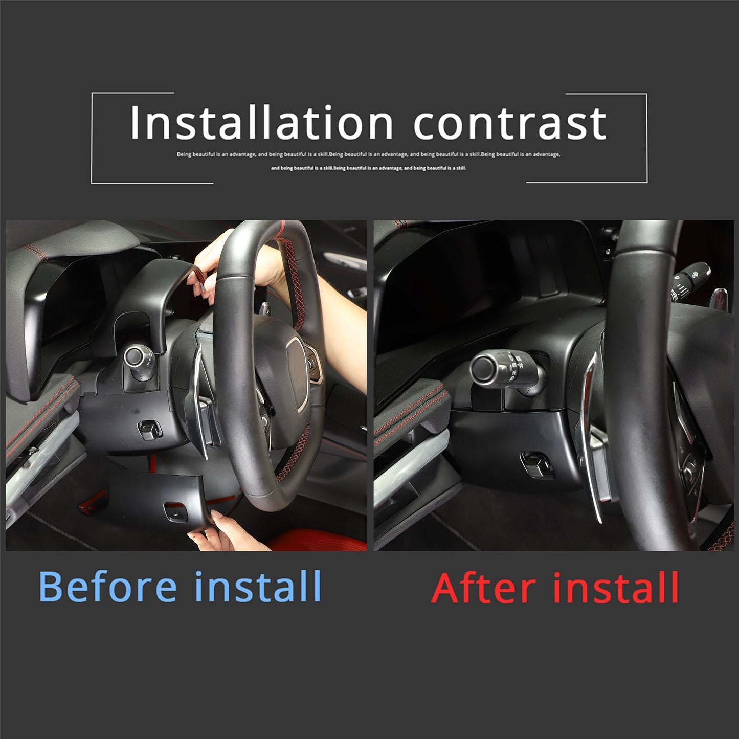 Carbon Fiber Console Navigation Cover Trim Carber ABS for Toyot-a Tundra 2022-23- v