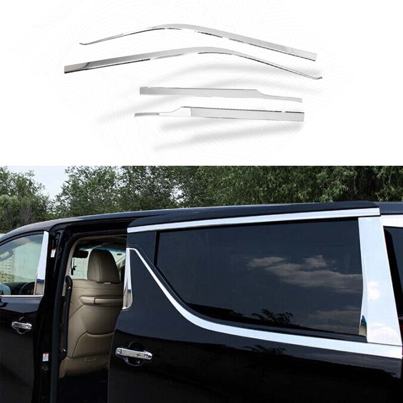 for Toyota Alphard 15-22 Steel Chrome Cover Trim Lower Window Strip Sill Molding