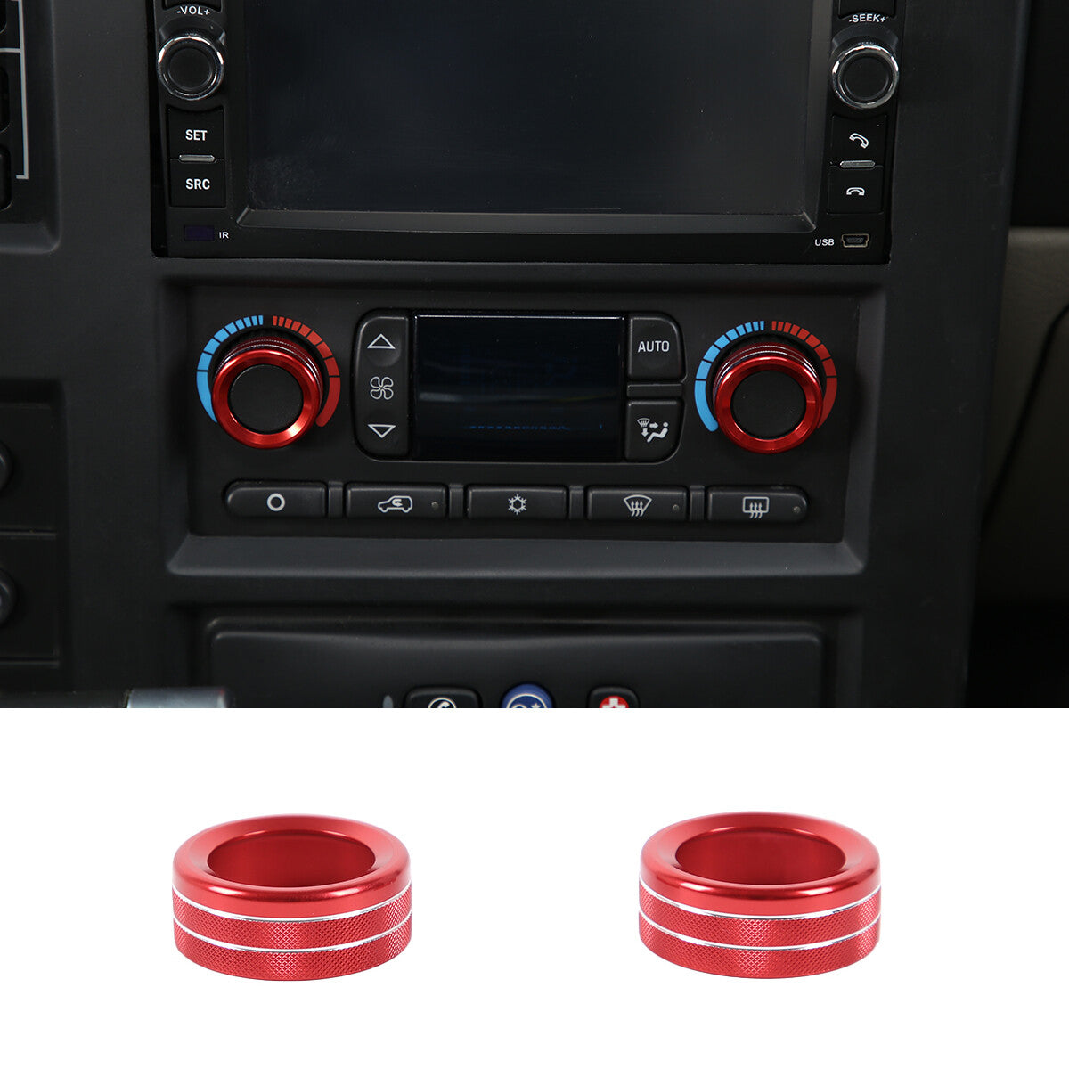 Red Gear panel decoration and cup holder decoration are suitable for ta Tundra 2014-21- v