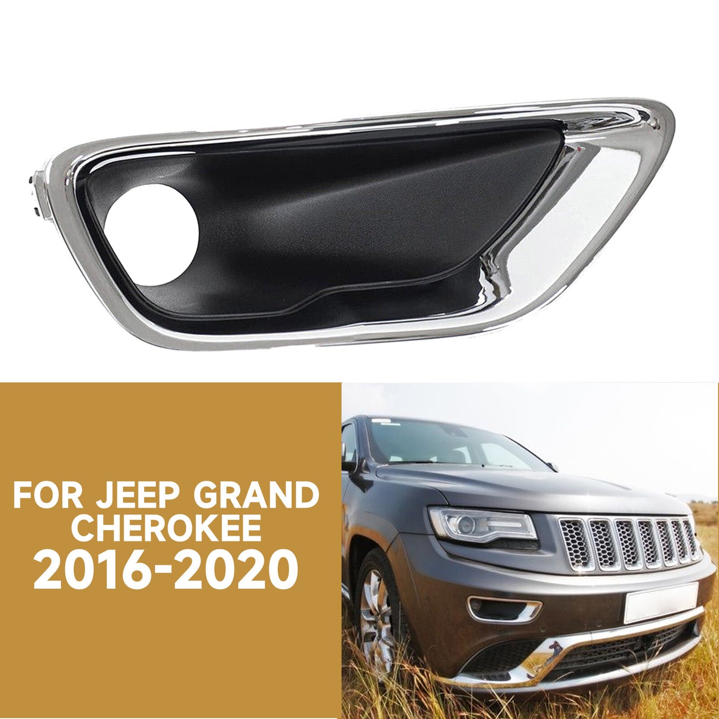 Front left fog light cover trim for 2016-2020 for Jeep Grand Cherokee