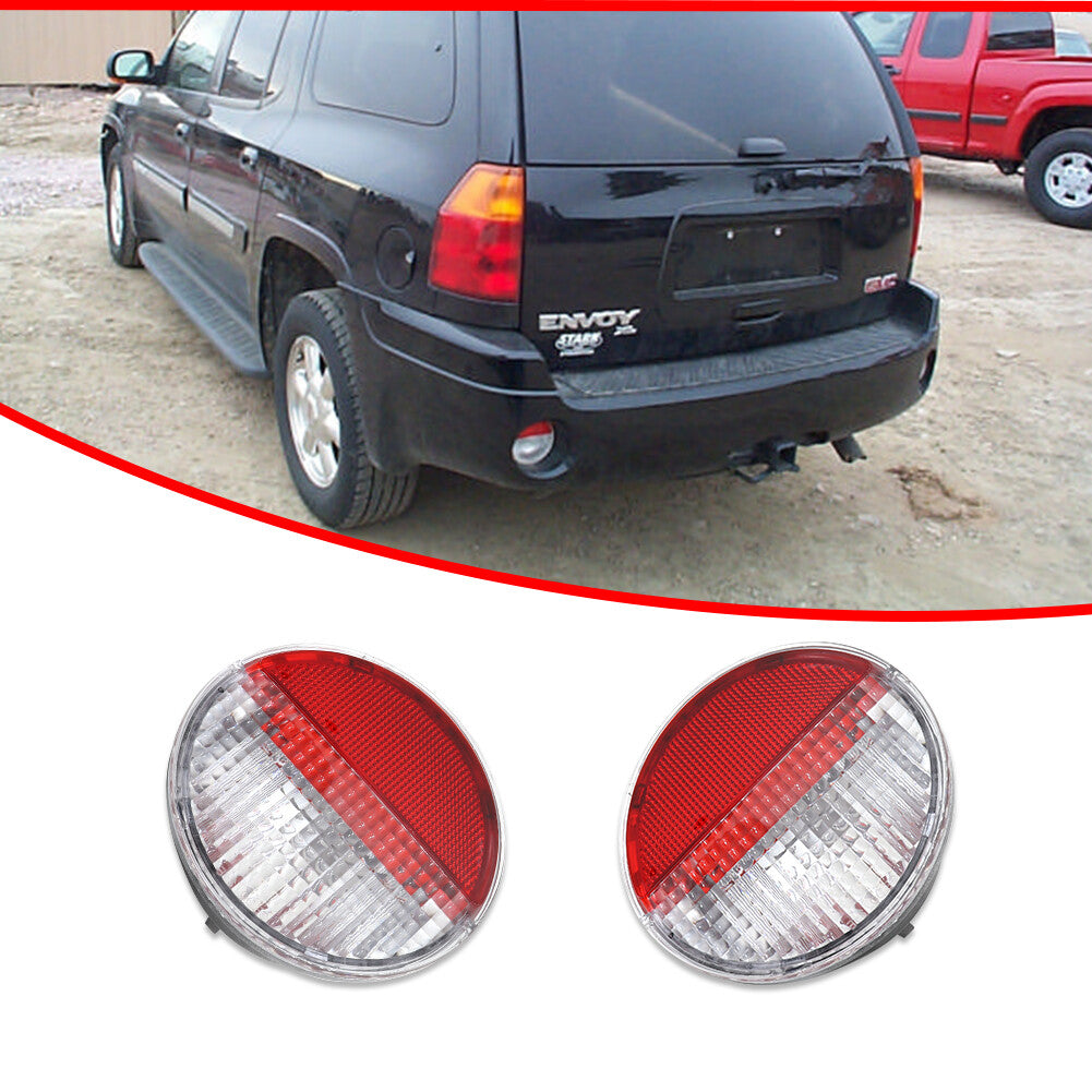 Transparent Red Lens Side Reverse Backup Lights Pair for 02-09 Envoy 06-09 Solstice- v