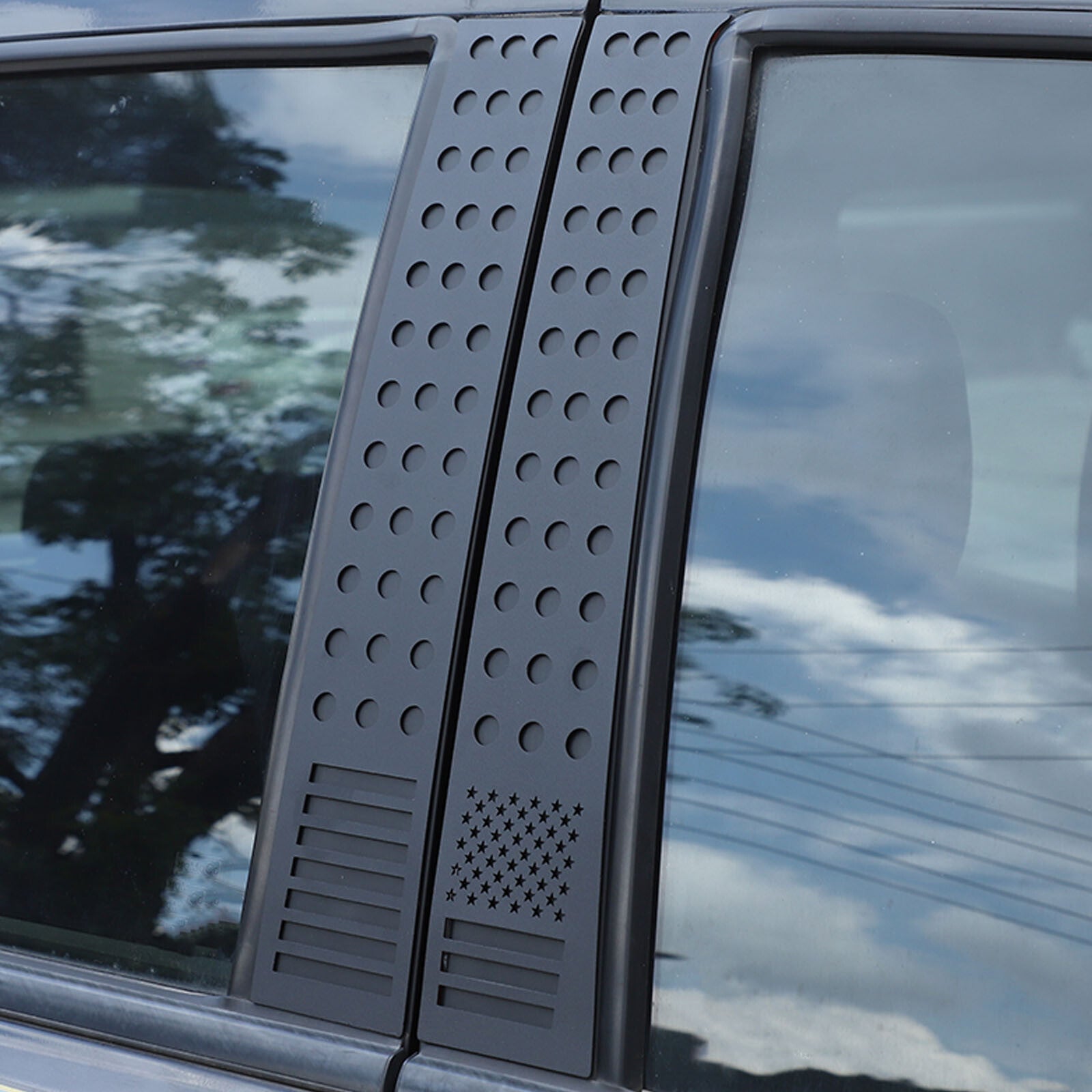 Exterior window B pillar cover trim panel for Ranger 2015-2021 American Flag n