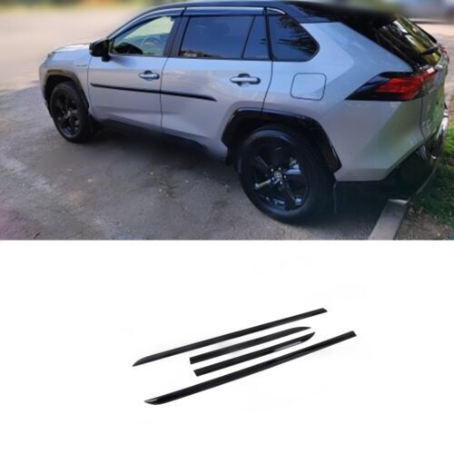 4P Black Car Door Body Side Molding Cover Trims for Toyota RAV4 XA50 2019-2024