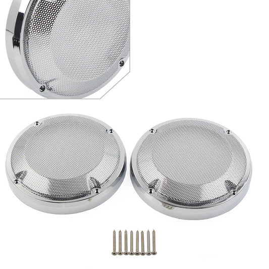 Saddlebag Lid Speaker Grill Mesh Cover for Harley Touring Electra Glide Chrome
