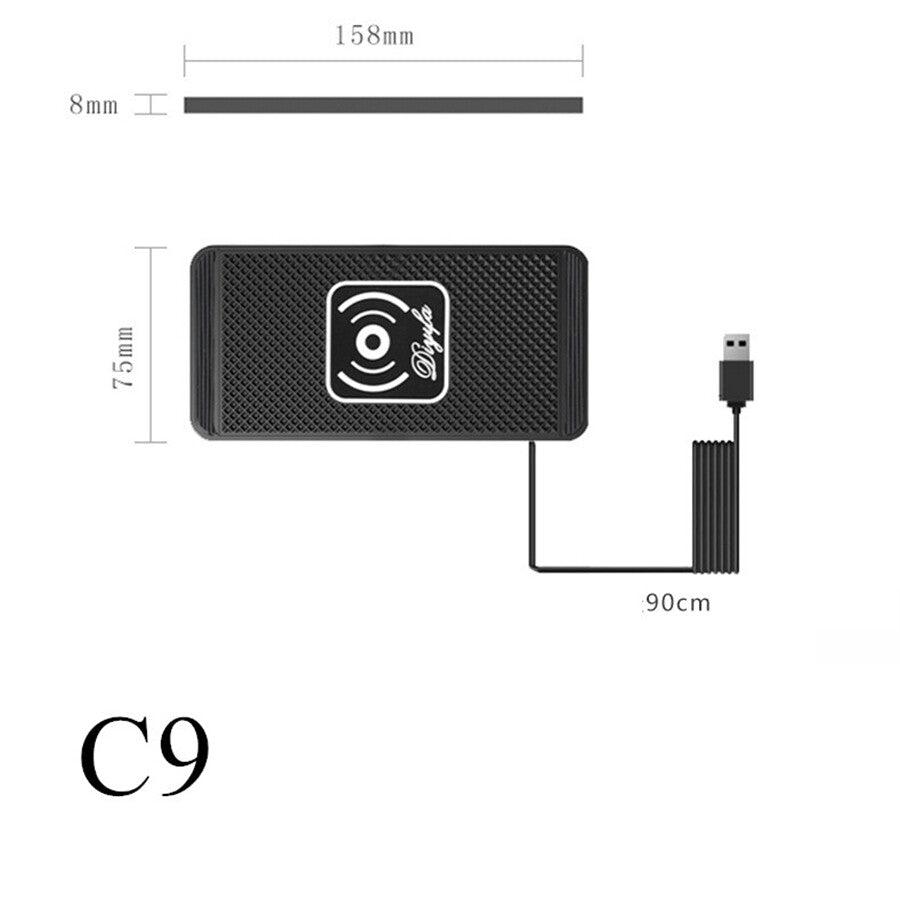 Wireless Car Phone Charger Mat 10W Fast Charging Pad For Apple iPhone Samsung