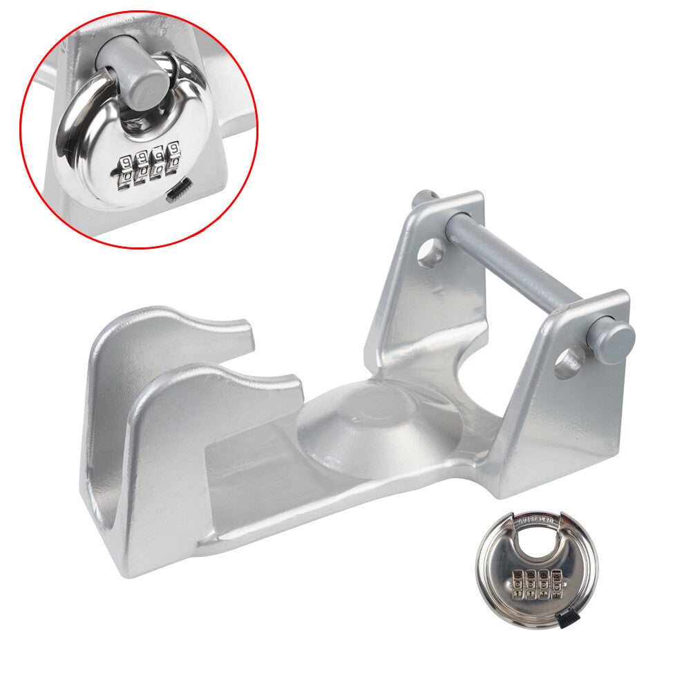 TL-50 Gooseneck Hitch Lock W/Combination Lock RV Livestock Hauler Trailer Silver Q