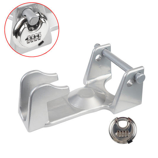 TL-50 Gooseneck Hitch Lock W/Combination Lock RV Livestock Hauler Trailer Silver Q
