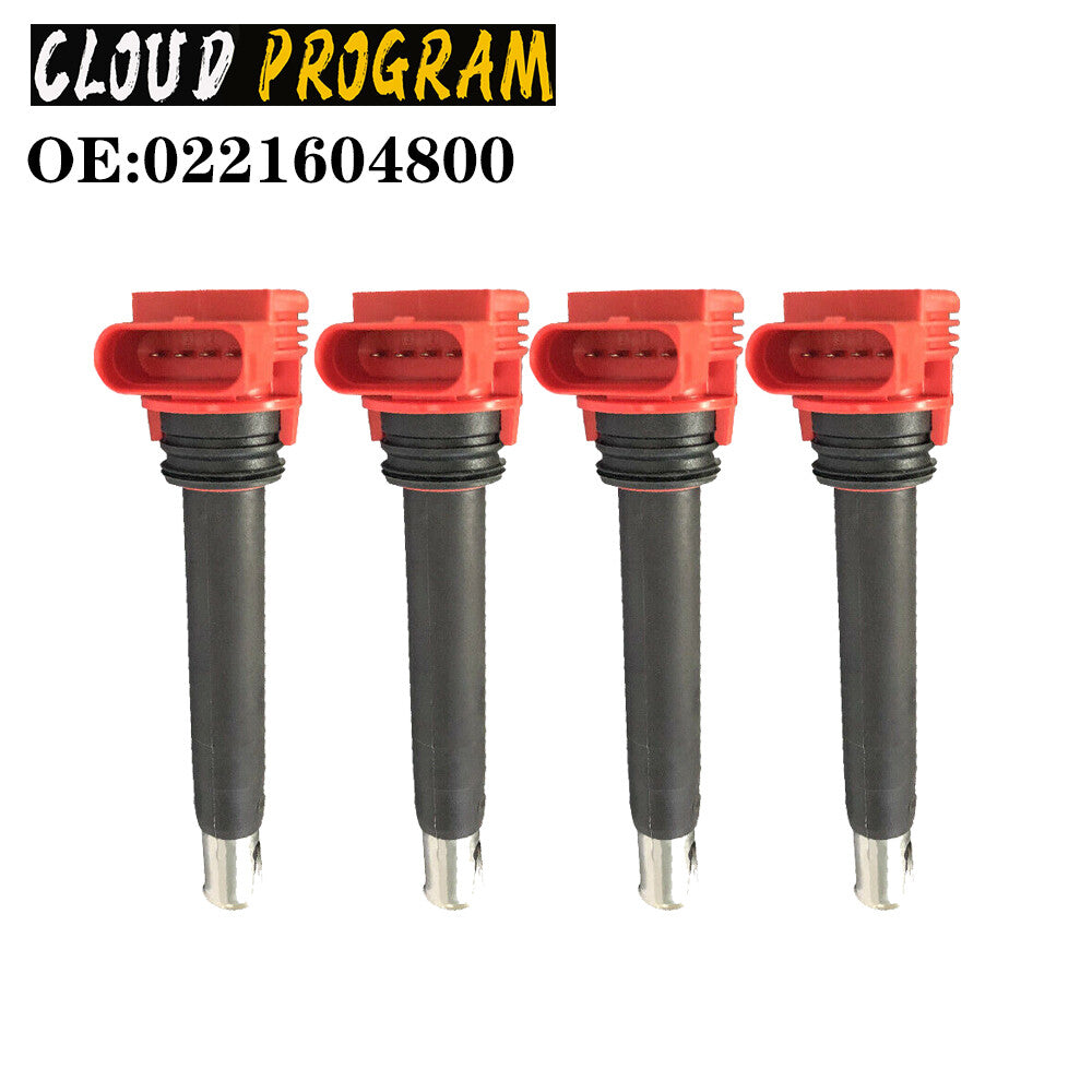 Set of (4) Ignition Coils 0221604800 06E905115F for Audi 3.0L for VW 4.2L V8 Q