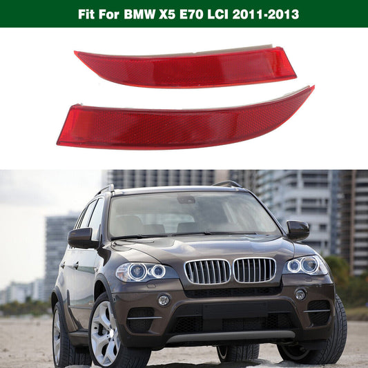 1Pair Rear Bumper Reflector Lights Left & Right Fit for BMW X5 E70 LCI 2011-2013 Q