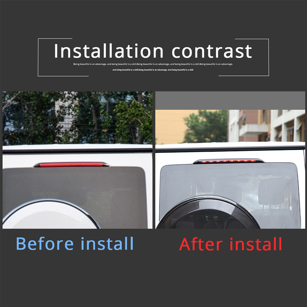 Suitable for G-Class 2019-22 Smoked Black Third-High Brake Light Cover Trim - n