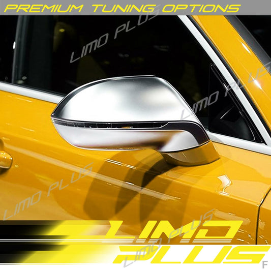 Matt Chrome Mirror Cover Caps for AUDI S7 RS7 A7 4G8 2010-2017 W/O Lane Assist