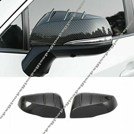 2X Carbon Fiber Side Rearview Mirror Cover Trim for Toyota Highlander 2020-2023