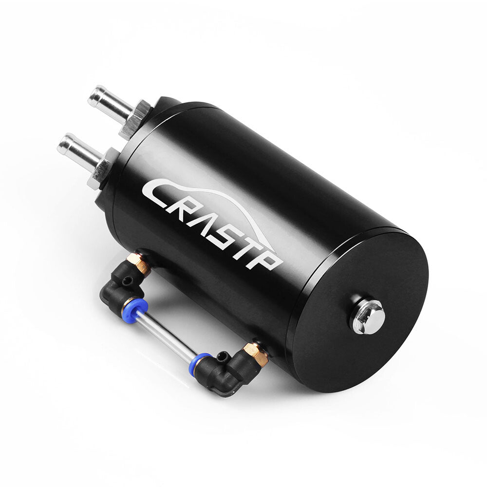 Aluminum Black Round Car Engine Oil Catch Tank Can Reservoir Breather Kit