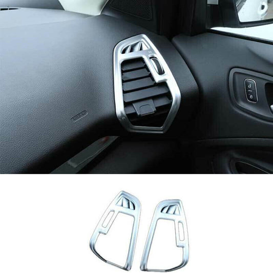 Matte Silver Console LR Air Outlet Vent Trim 2PC for Ford Escape Kuga 2013-2019