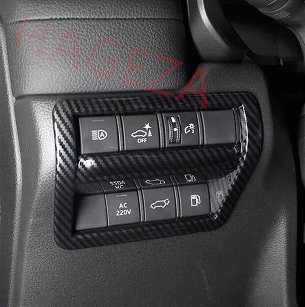 Carbon Fiber ABS Headlight Switch Button Cover For Toyot@ for Land Cruiser LC250 24+