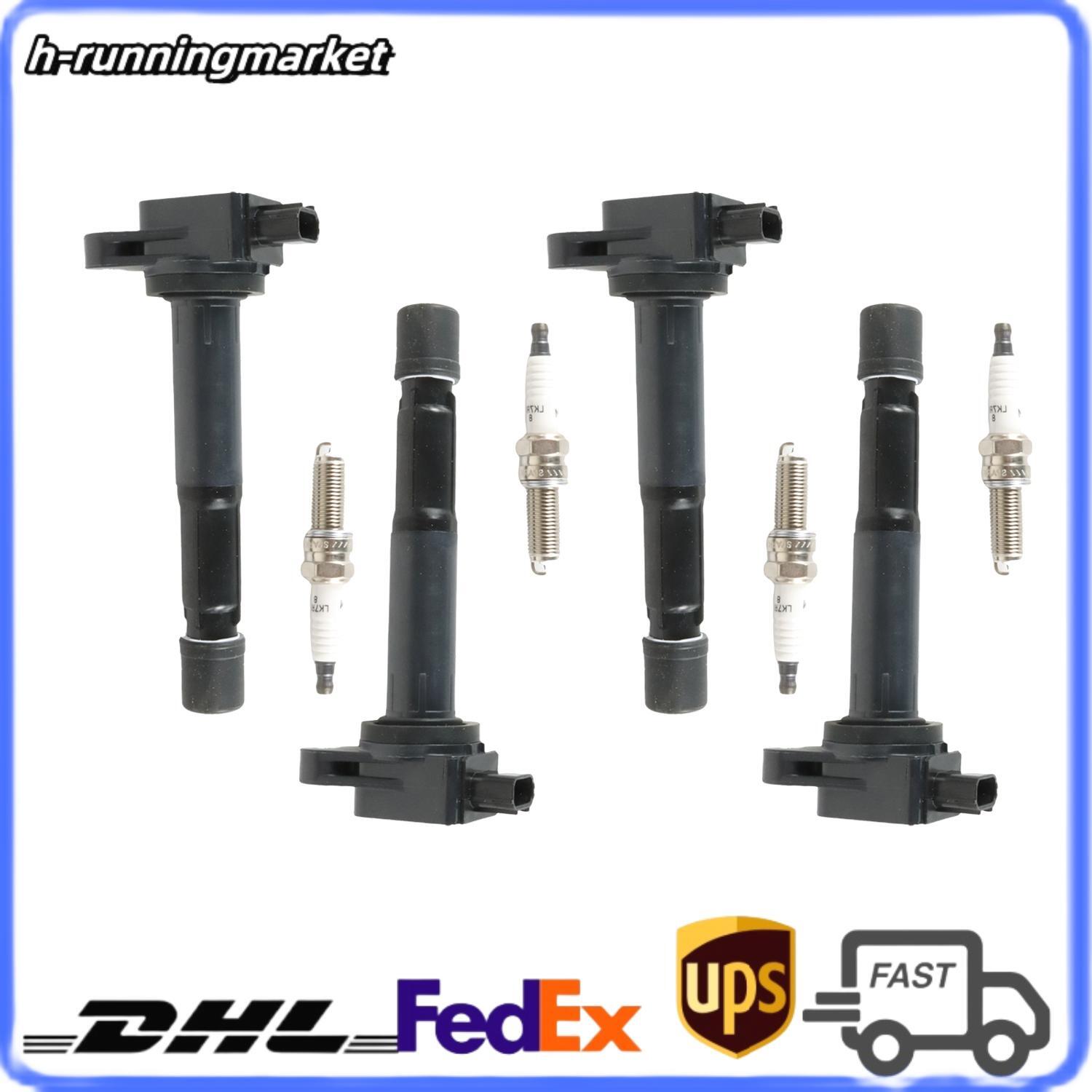 4pcs Ignition Coils+4pcs Iridium Spark Plug for 09-2014 TSX L4 2.4L UF629+97390