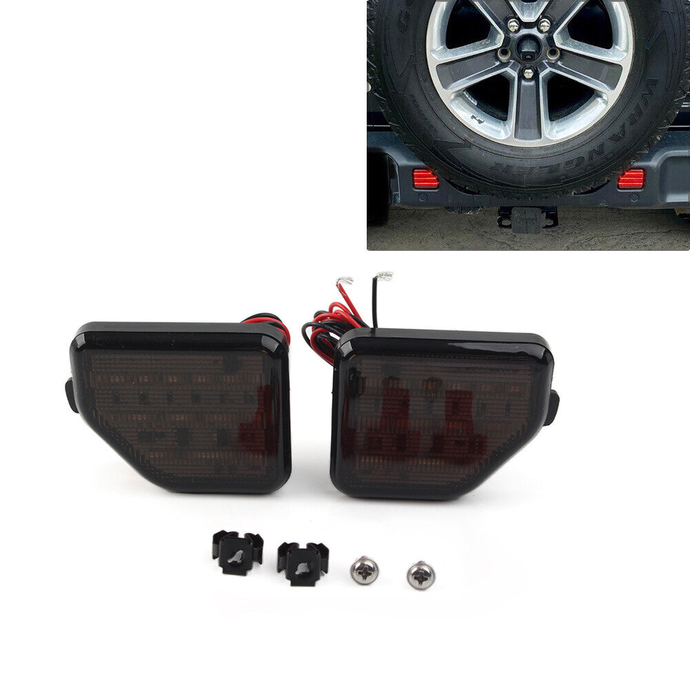 Pair Rear Bumper Reflector Lights for Jeep for Wrangler JL Sahara Rubicon MOAB 2018+