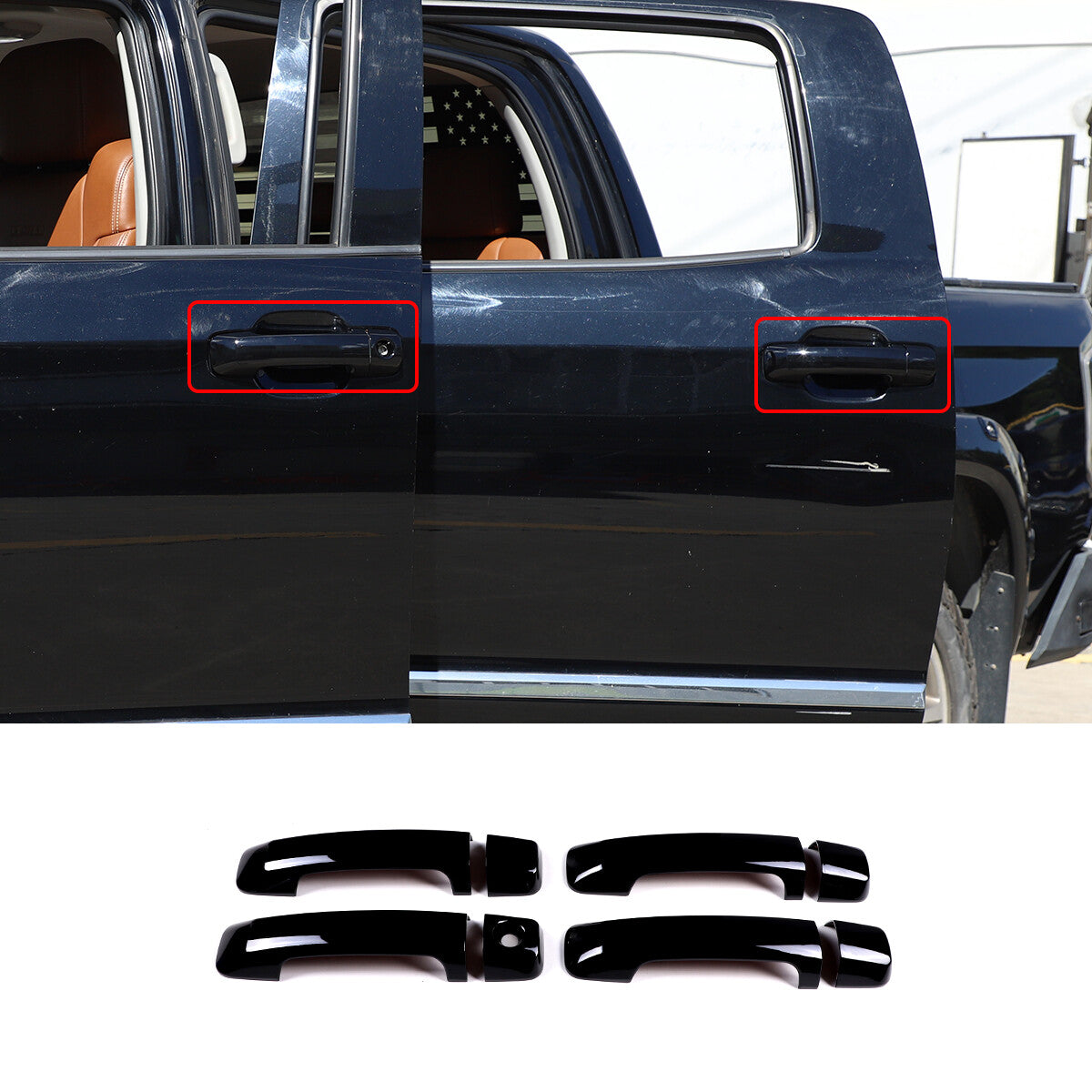 ABS glossy black exterior handle cover for Land Rover Discovery 5 L462 (2017-19)