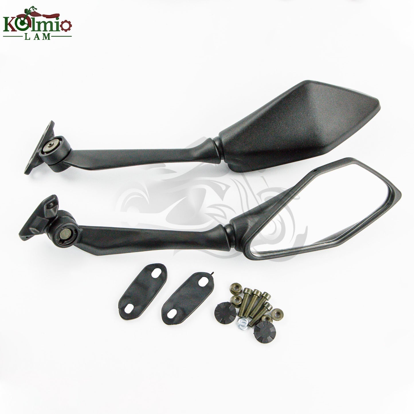 Fit for Kawasaki 400 EX400 2018-2023 Black Longer Rearview Side Mirrors
