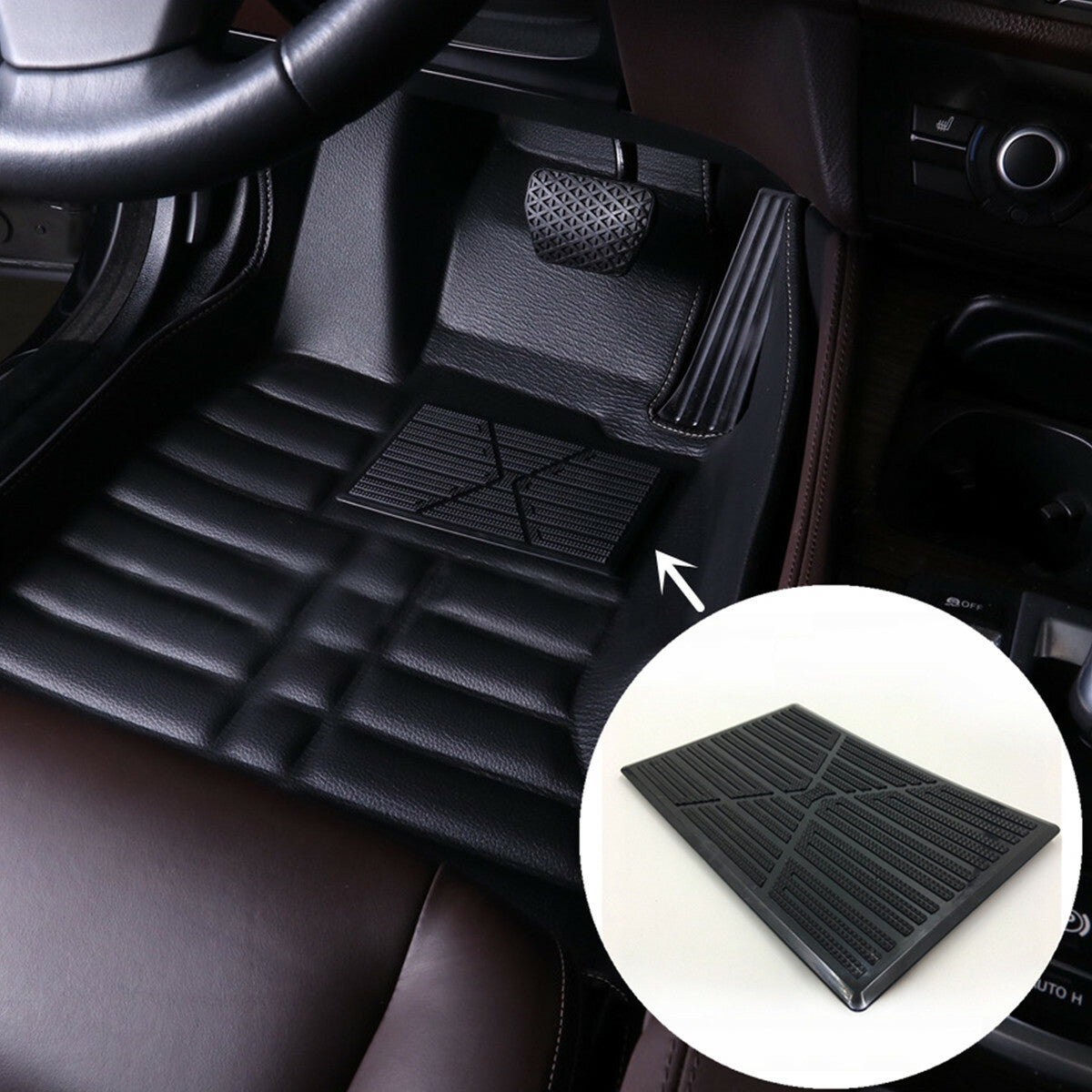 Car Floor Carpet Mat Patch Foot Heel Plate Pedal Pad Comfort Accessories Black Q