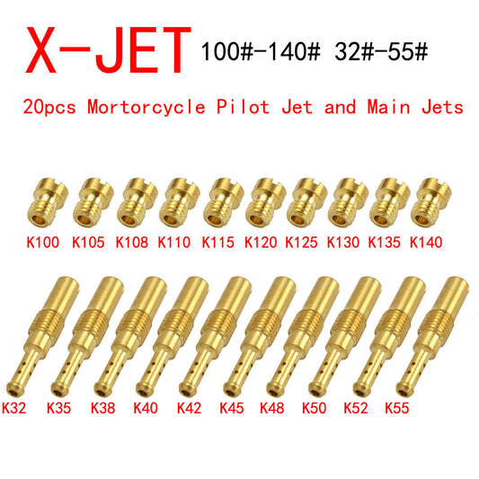 20PCS Motorcycle Carburetor Main Jets Slow Pilot Jet Kit for PWK Keihin OKO Carb Q