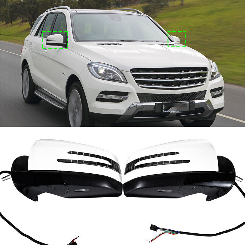 White Side Door Mirror 1 Pair for Mercedes-Benz M GL class ML63 ML350 2005-2011