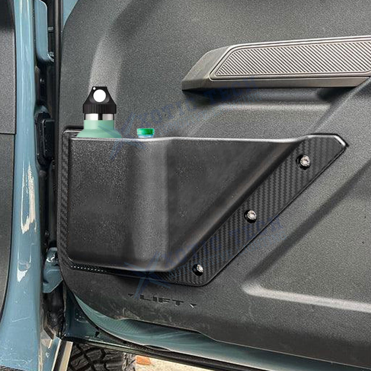 Front door storage box with cup holder insert for Ford for Mustang 2021-2023