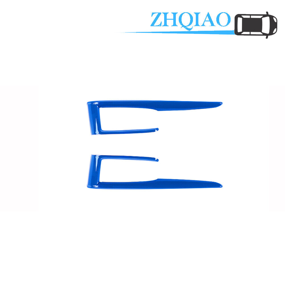 2PCS ABS Blue Interior Gear Shift Box Strip Cover Trim for Honda for Civic 2016-2020