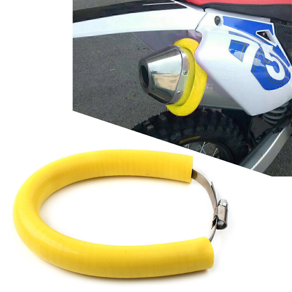 Universal Fit Dirt Bike Exhaust Pipe Heat Shield Crash Protector Guard Yellow