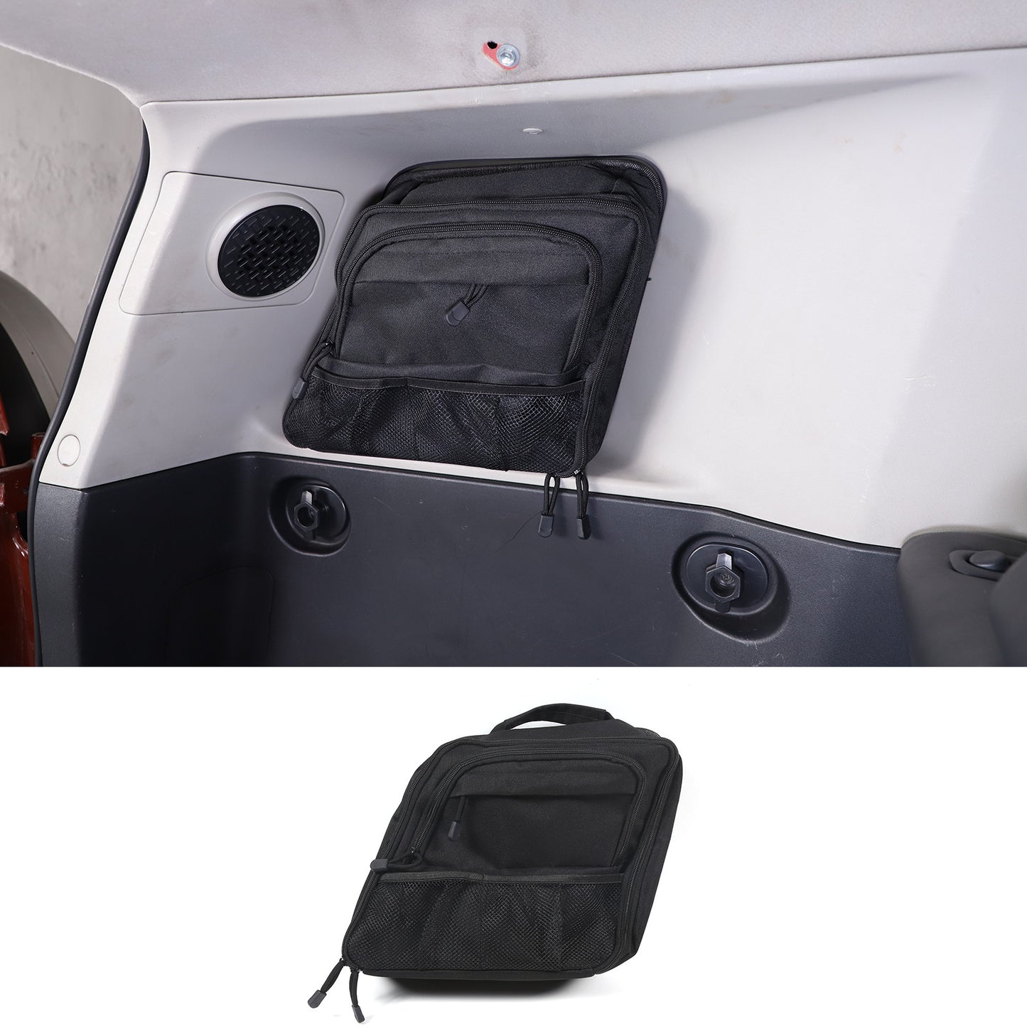 Rear door window left-side storage pocket for FJ Cruiser 2007-2021, Black. n