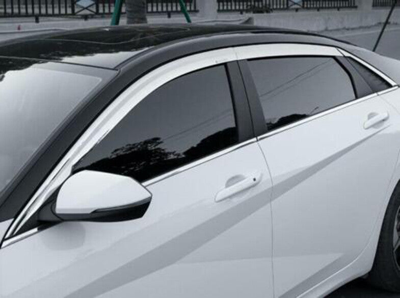 Chrome Window Visor Sun Rain Guard Vent Shade trim for Hyundai for Elantra 2021-2024