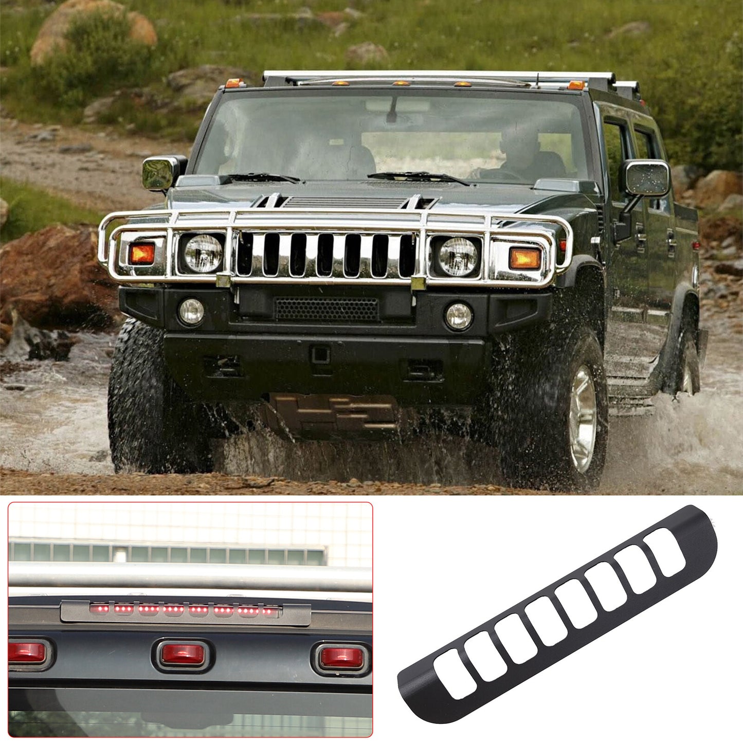 ABS carbon fiber internal safety lock switch cover trim suitable for Hummer H2 2003-2007
