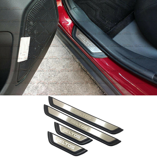for Kia Seltos 2020-2023 Door Sill Scuff Guard Mouldings Protector cover Trim 4x