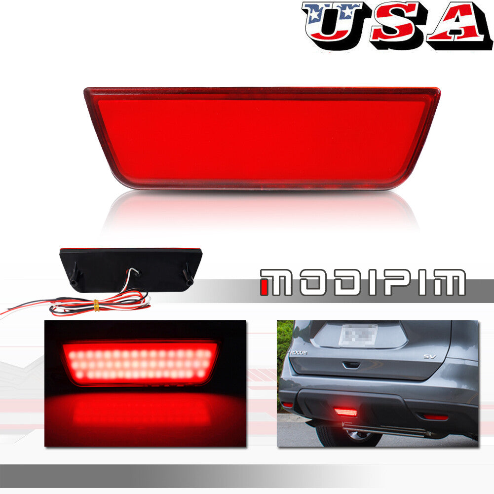Rear bumper red LED lights fog lights tail brake lights for 14-18 for Rogue etc - v