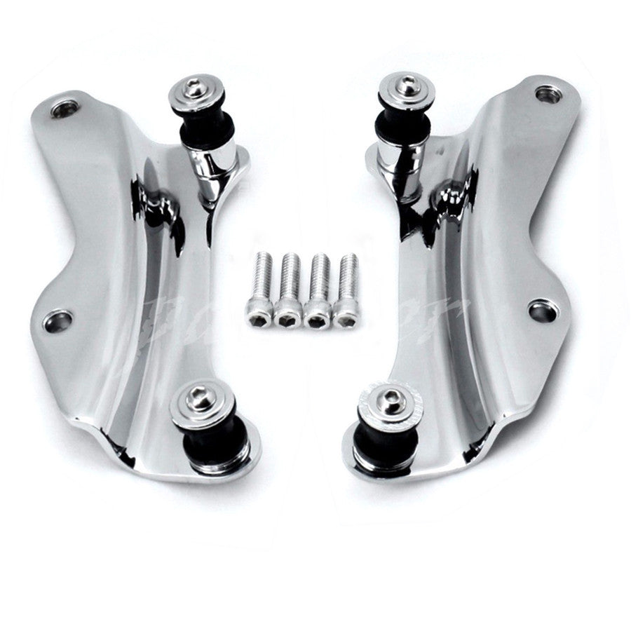 Chrome 4 Point Docking Hardware Kit Detachable for Harley Road King FLH 14-16 Q