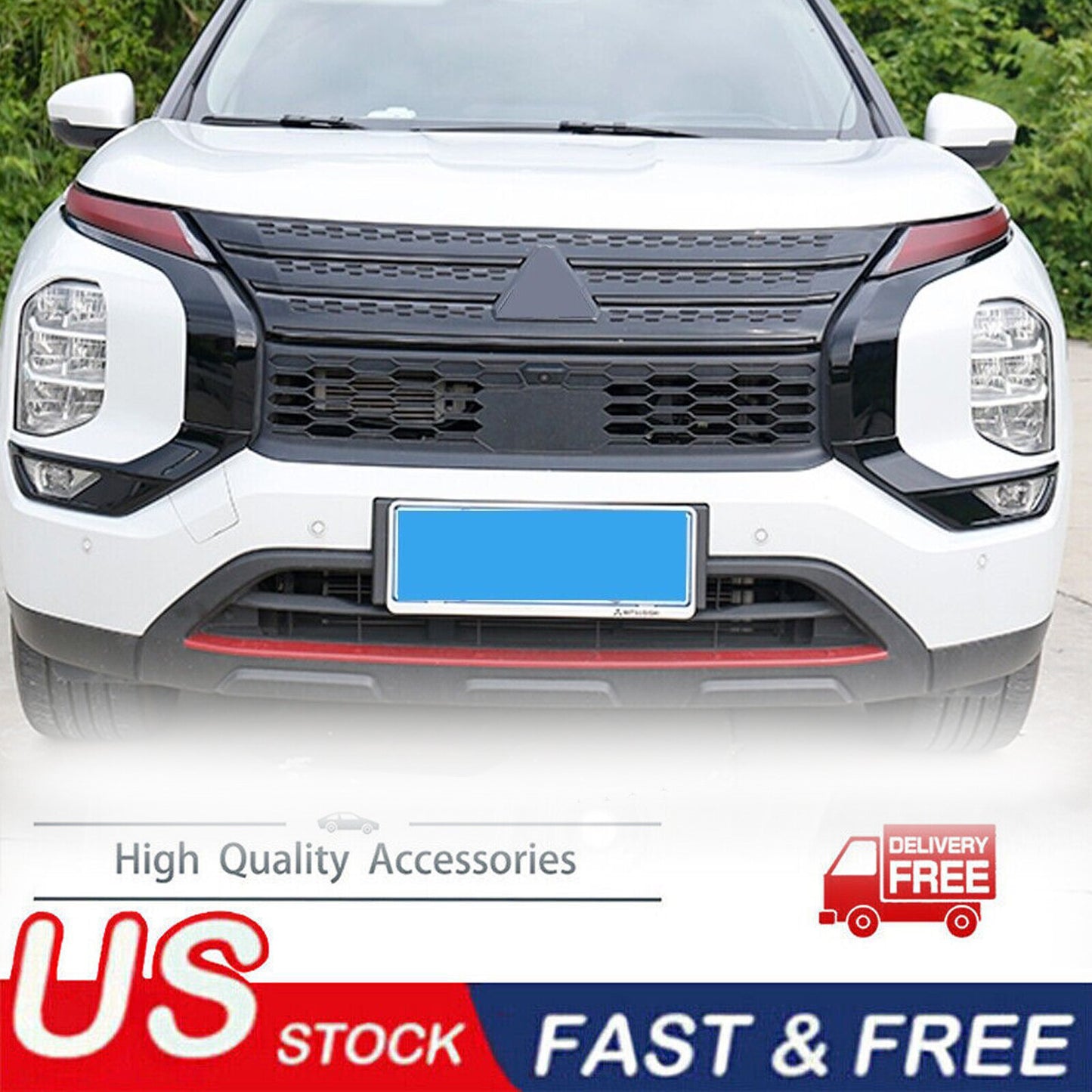 4-Pack for Outlander 2022/2023 Front Grille Trim Protector Cover - Glossy n