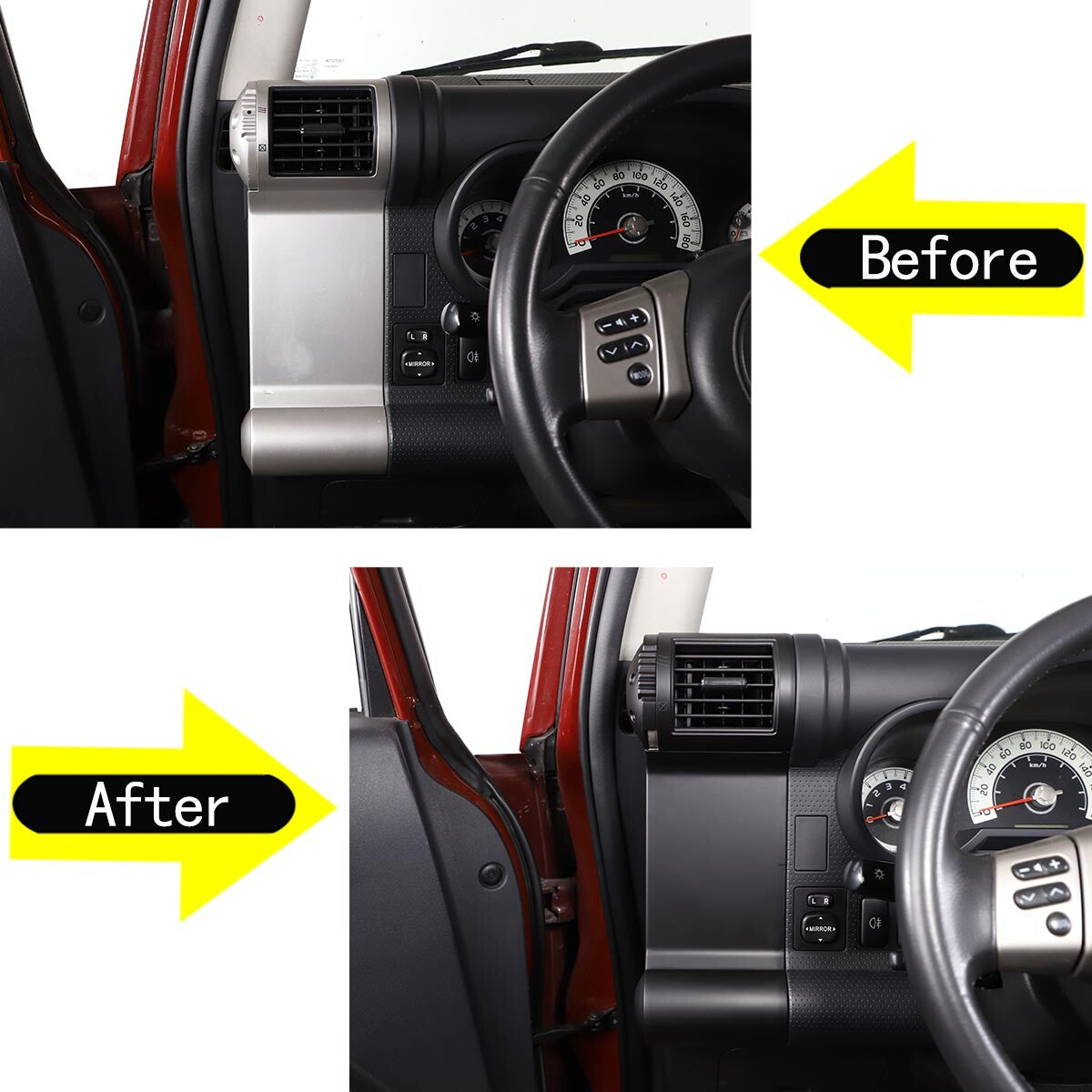 Matte black side vent socket cover trim suitable for FJ Cruiser 2007-2021 n