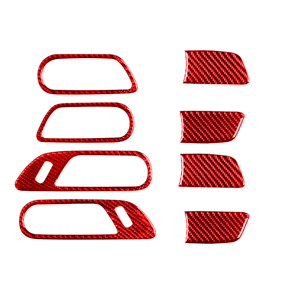 8Pcs Red Carbon Fiber Door Handle Cover Trim for Mazda 3 Axela 2010-2013 Type B