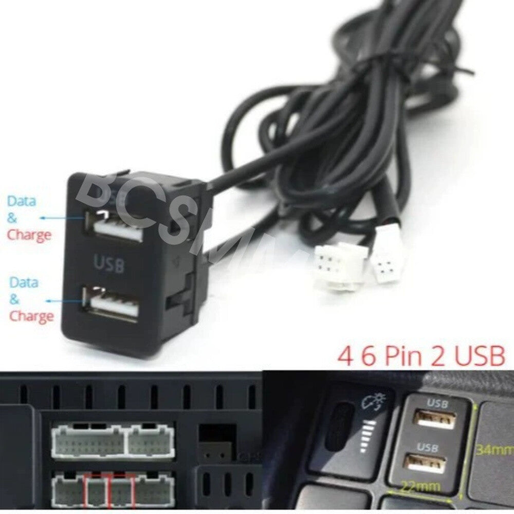 4 Pin 6 Pin Dual USB Port Panel For Multimedia Head Unit Trim Car Accessories