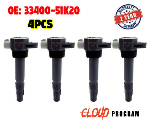 4Pcs For 2010-2012 for Suzuki Grand Vitara Kizashi 2.4L SX4 2.0L Ignition Coil UF634 v