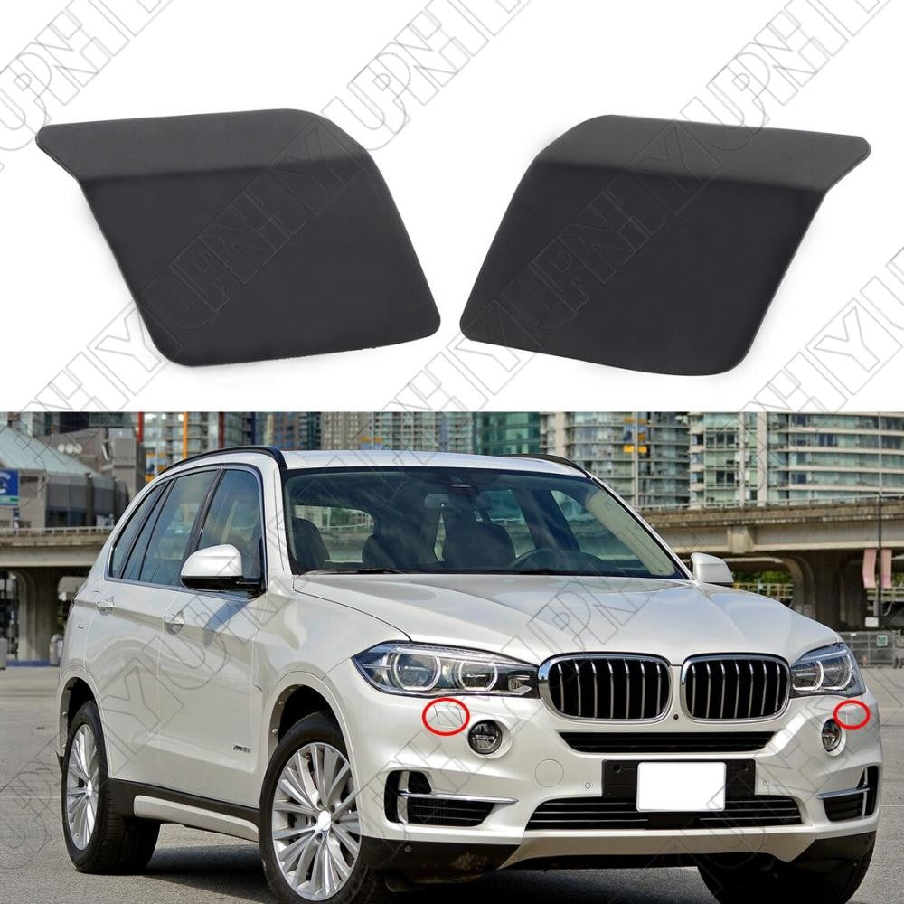 1 Pair For 2014-2018 for BMW for X5 Left  Right Front Bumper Headlight Washer Cover Cap Q
