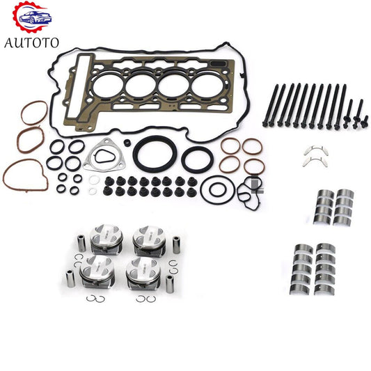 Engine Pistons Gaskets Rebuild Overhaul Kit 11:1 for Mini Cooper R56 N16 N12 1.6