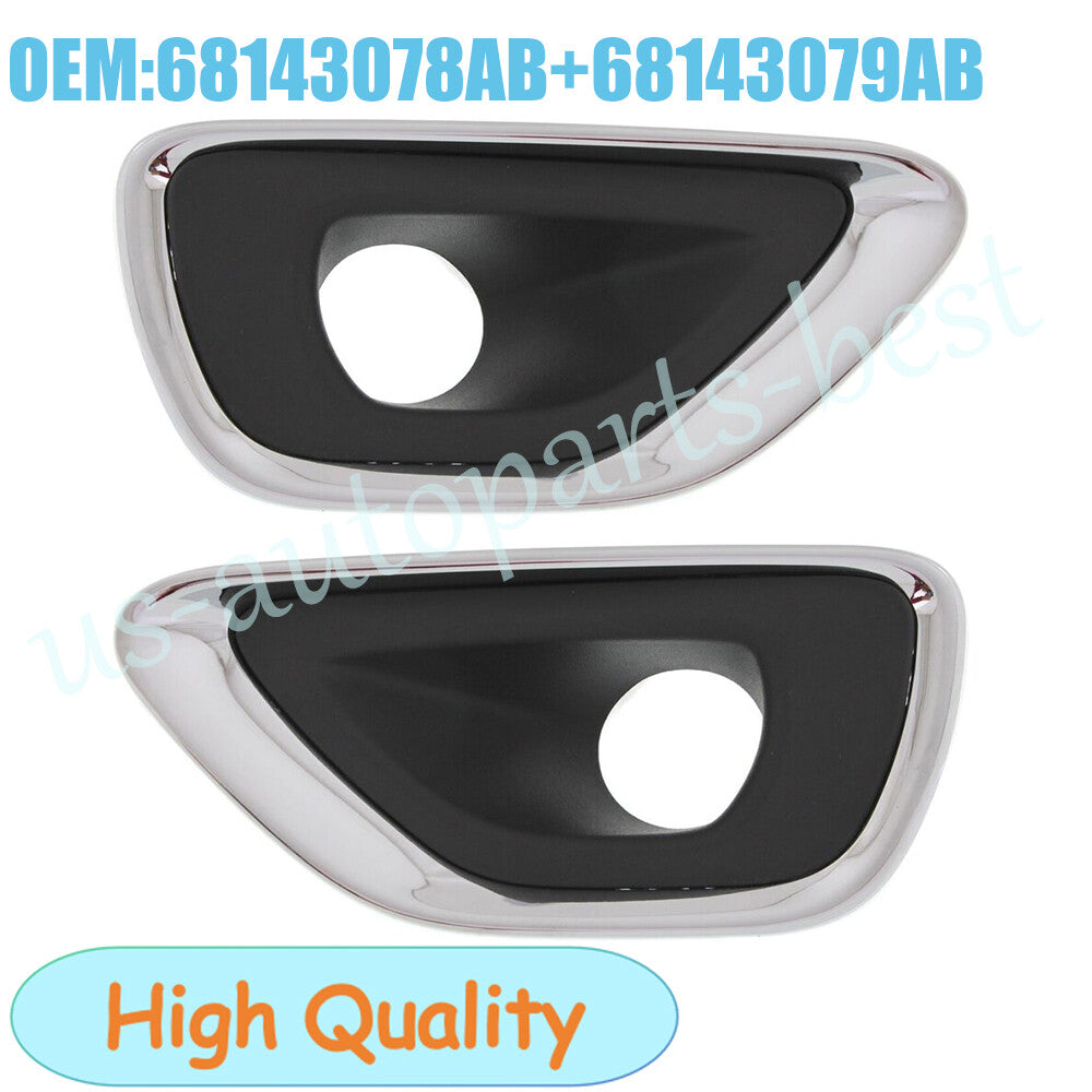 2Pc Left and Right Fog Light Trim Set For 2014-2016 for Jeep Grand Cherokee