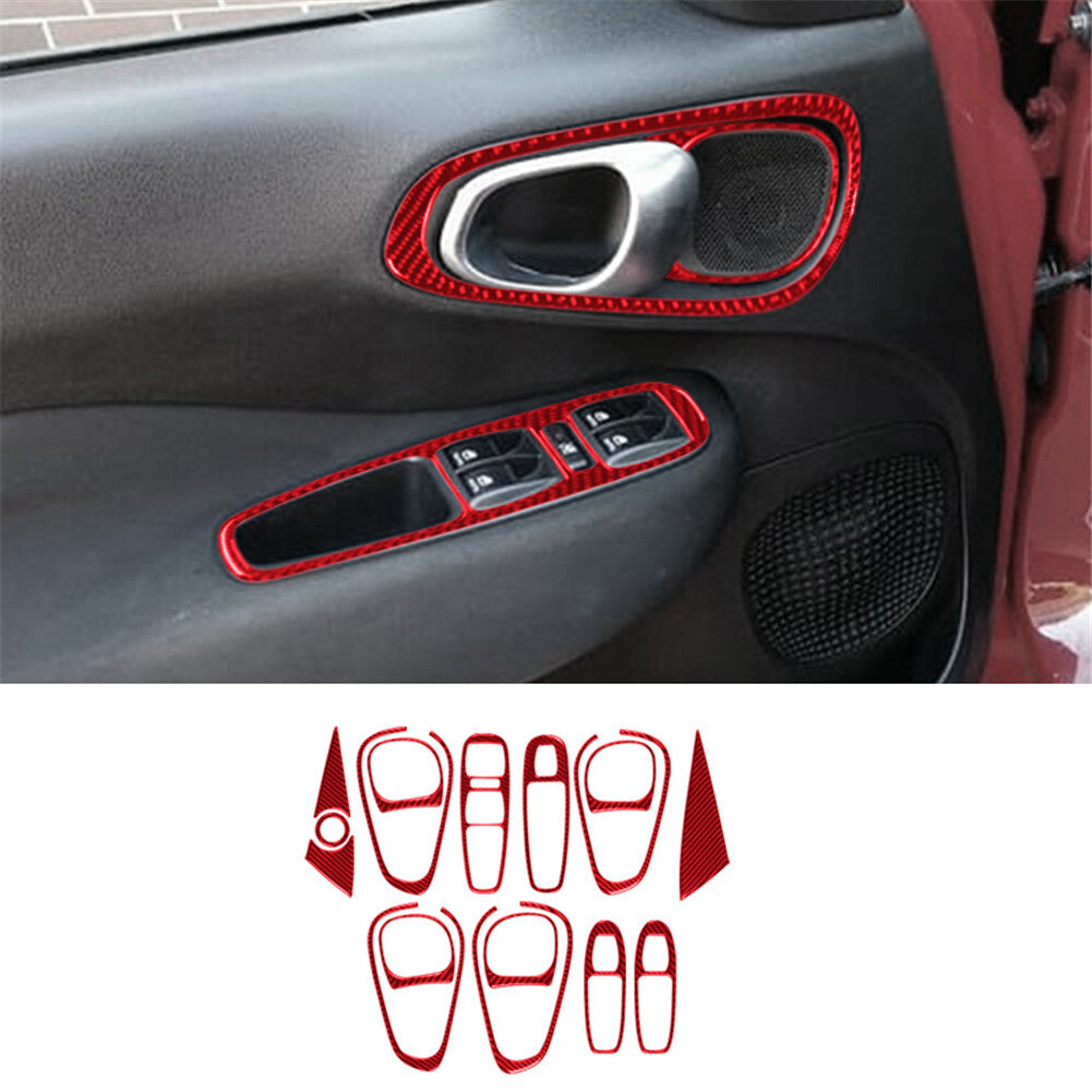 For Highlander 2008-2013 Radio Frame Trim Cover Carbon Fiber Type A Red v