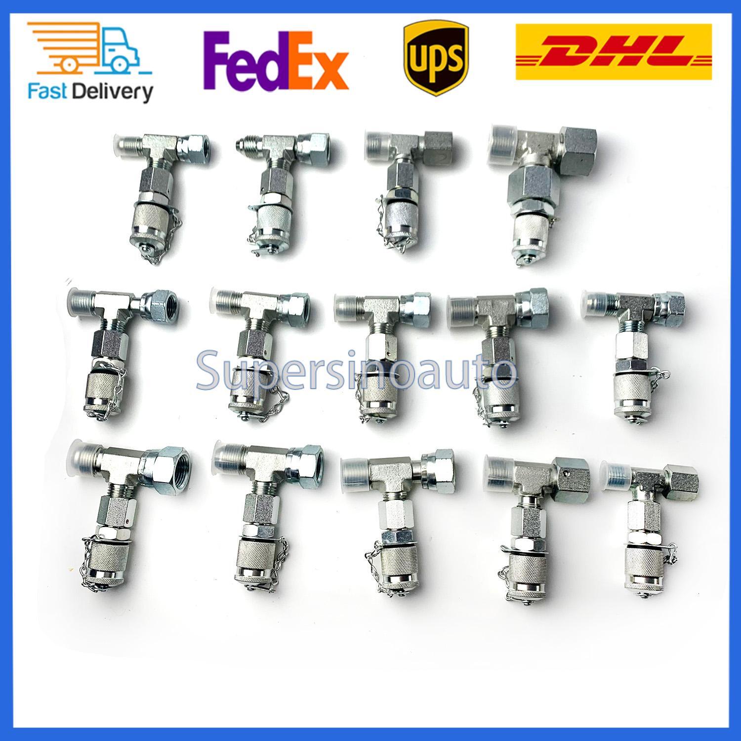 Set of 14 Tee Fittings Adapter Connector fits Pressure Gauge Test Kit Hydraulic
