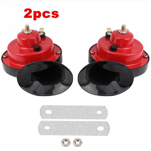 2pcs 12V Snail Air Horn Set Loud Dual Tone w/Fittings For Car Truck Vans Boats
