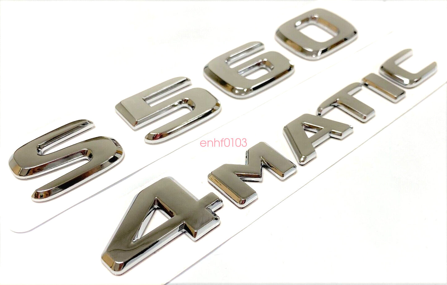 2 S560 + 4MATIC CHROME for MERCEDES Back Hockey Badge Name Decal Number