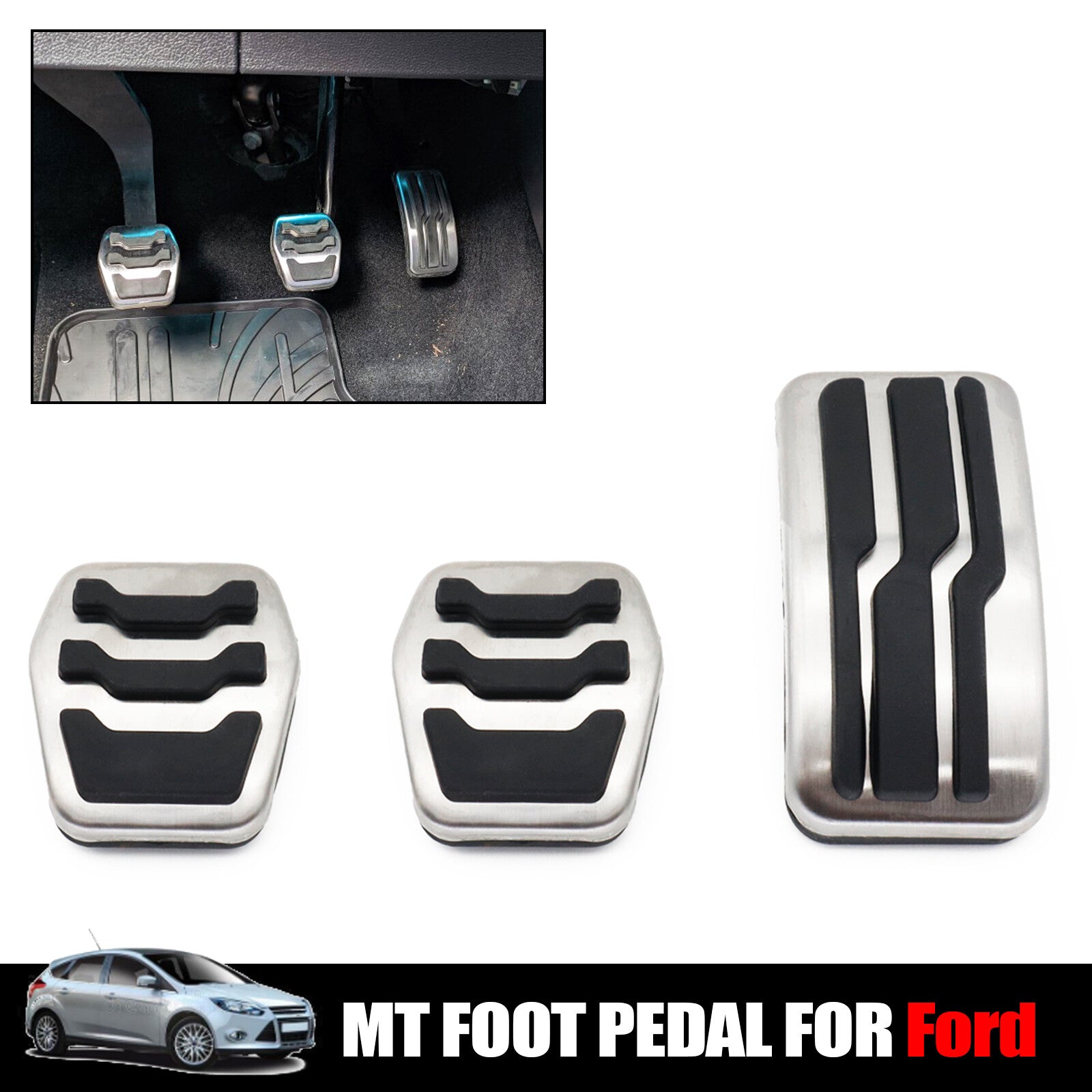 Car Fuel Brake Pedal Cover  for ford  Focus MK2 3 4 RS ST Explorer Mondeo Escort Q