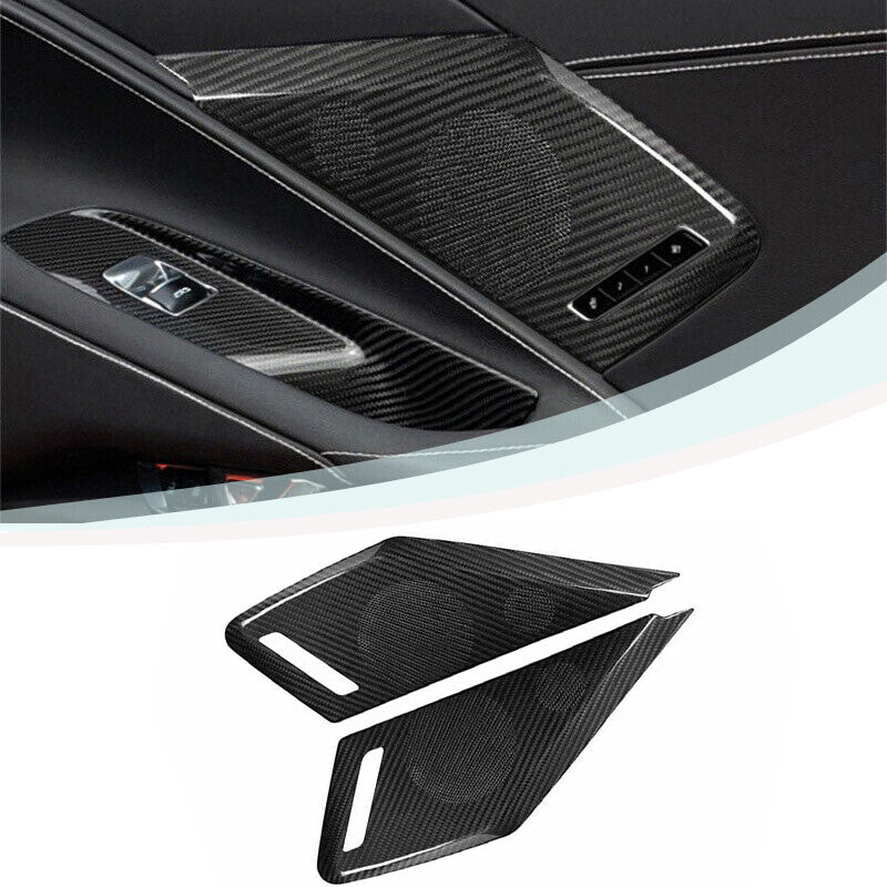 carbon fiber interior door speaker panel covers for Corvette C8 2020+ n