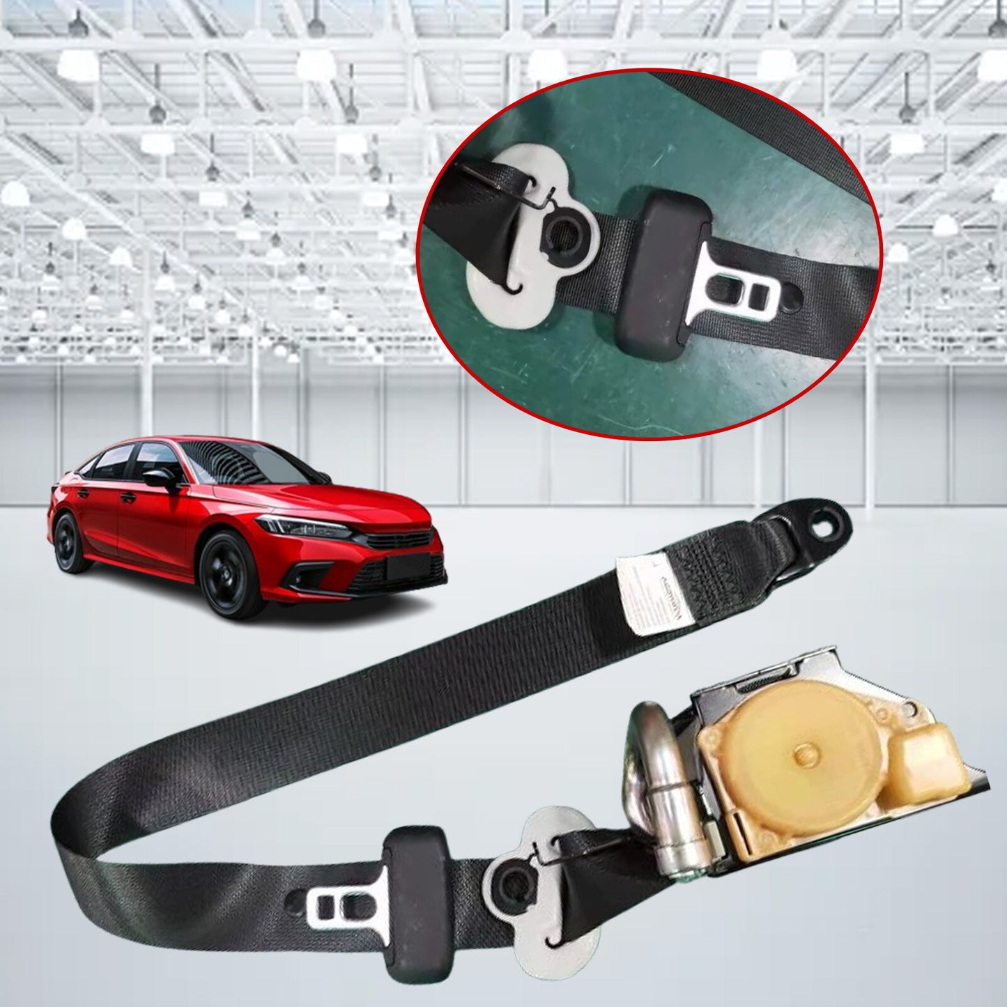 Front left seatbelt buckle 3-point safety feature applicable to 2016-2020 for Honda Civics. Q